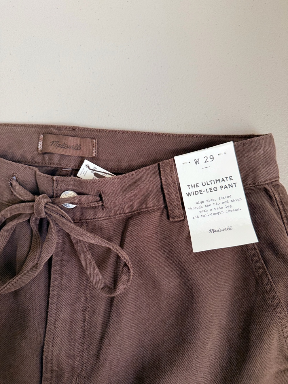 Madewell Brown Wide-Leg Drawstring Pants - Picture 8 of 10